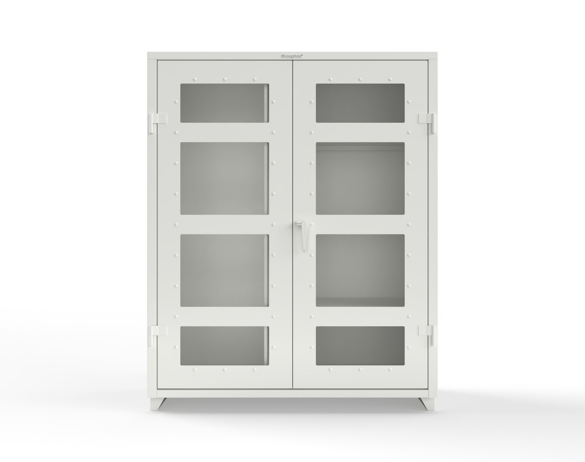 Extra Heavy Duty 14 GA Clear View Janitorial Cabinet with 3 Shelves - 60 In. W x 24 In. D x 75 In. H - 56-LD-BC-243-L-9003