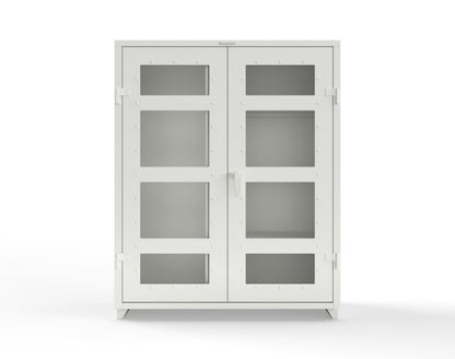 Extra Heavy Duty 14 GA Clear View Janitorial Cabinet with 3 Shelves - 60 In. W x 24 In. D x 75 In. H - 56-LD-BC-243-L-9003