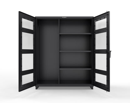 Extra Heavy Duty 14 GA Clear View Janitorial Cabinet with 3 Shelves - 60 In. W x 24 In. D x 75 In. H - 56-LD-BC-243-L-9005