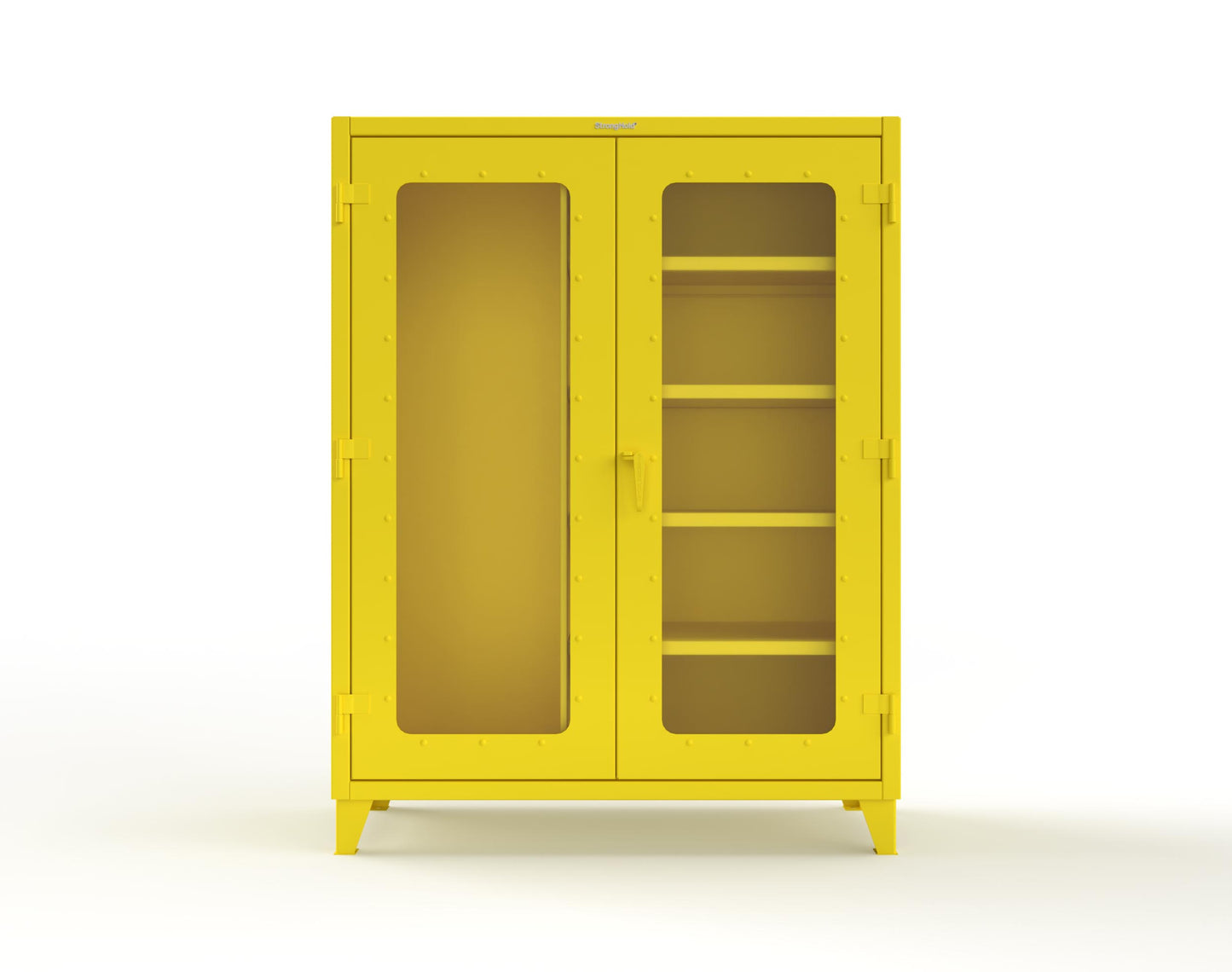 Extreme Duty 12 GA Clear View Janitorial Cabinet with 4 Shelves - 60 In. W x 24 In. D x 78 In. H - 56-LD-BC-244-1021