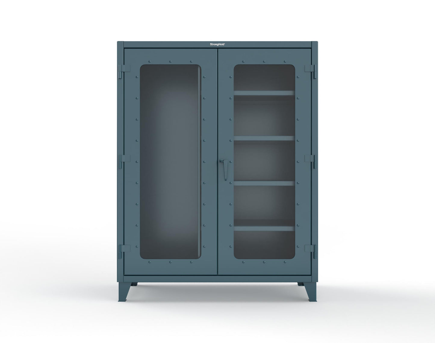 Extreme Duty 12 GA Clear View Janitorial Cabinet with 4 Shelves - 60 In. W x 24 In. D x 78 In. H - 56-LD-BC-244-5001