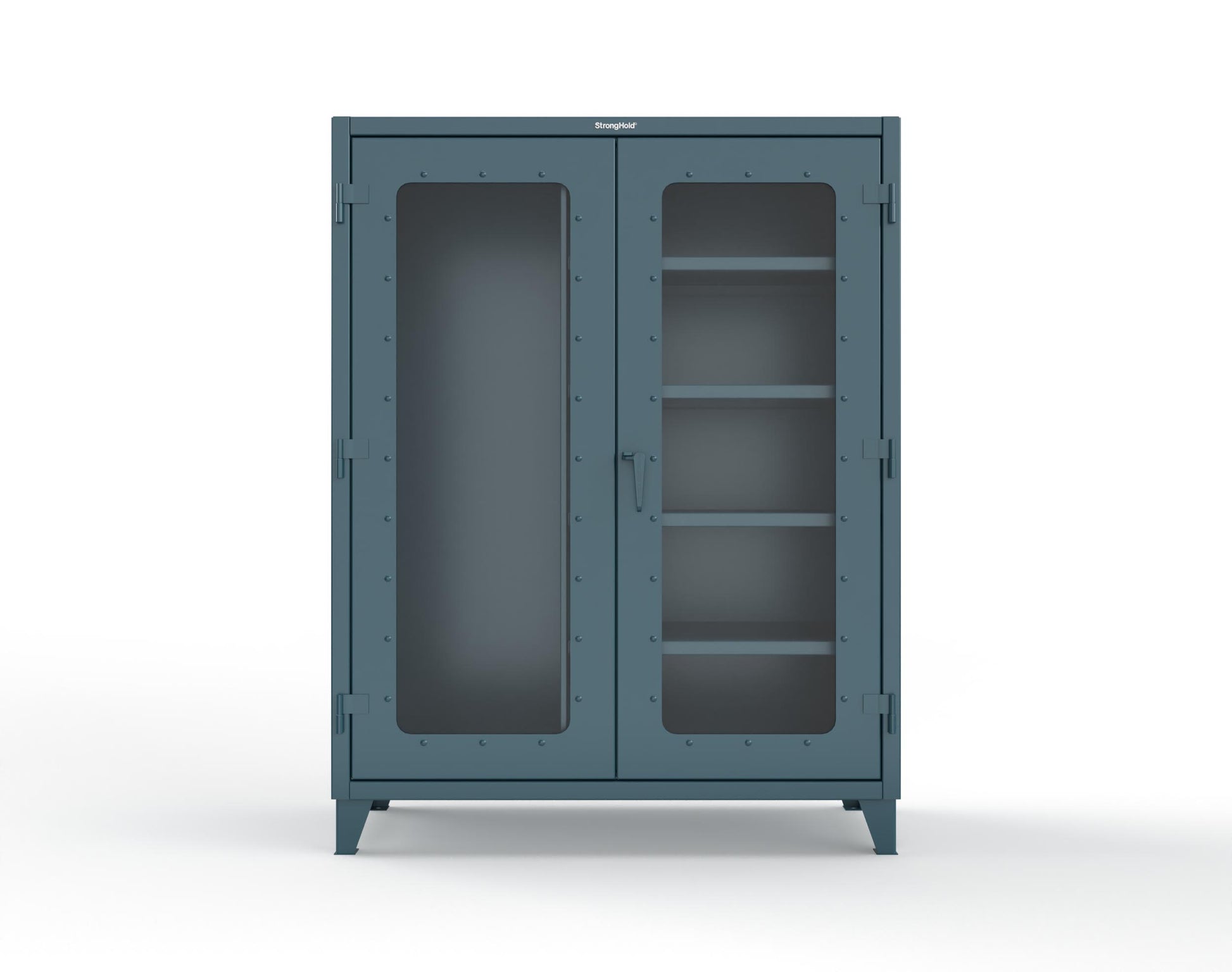 Extreme Duty 12 GA Clear View Janitorial Cabinet with 4 Shelves - 60 In. W x 24 In. D x 78 In. H - 56-LD-BC-244-5001