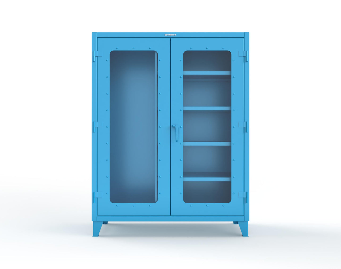 Extreme Duty 12 GA Clear View Janitorial Cabinet with 4 Shelves - 60 In. W x 24 In. D x 78 In. H - 56-LD-BC-244-5012
