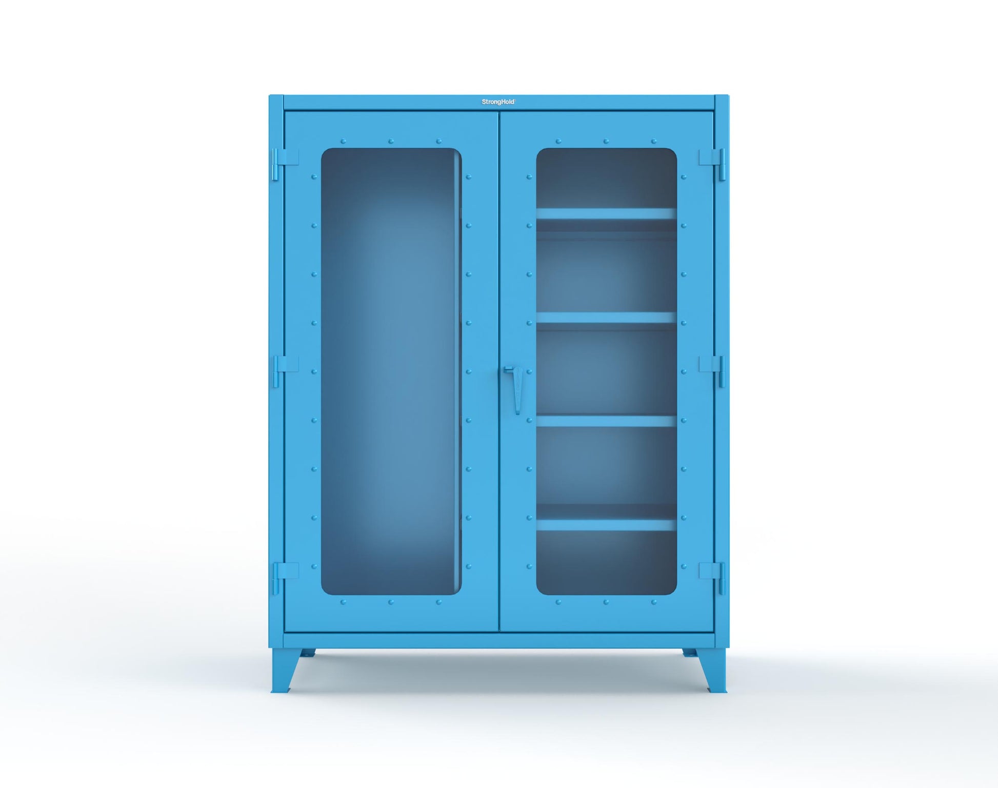 Extreme Duty 12 GA Clear View Janitorial Cabinet with 4 Shelves - 60 In. W x 24 In. D x 78 In. H - 56-LD-BC-244-5012