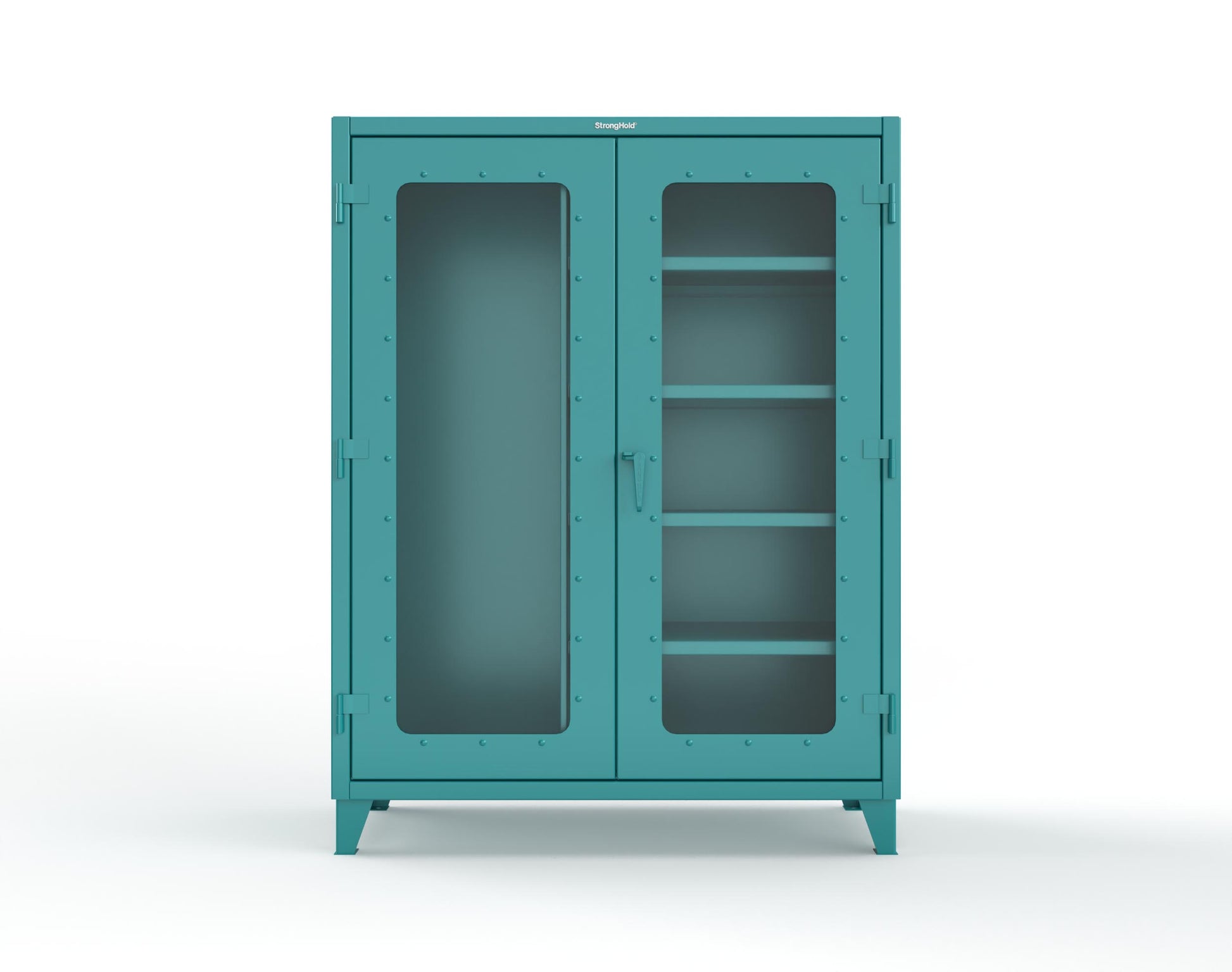 Extreme Duty 12 GA Clear View Janitorial Cabinet with 4 Shelves - 60 In. W x 24 In. D x 78 In. H - 56-LD-BC-244-5021
