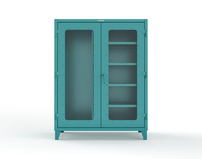 Extreme Duty 12 GA Clear View Janitorial Cabinet with 4 Shelves - 60 In. W x 24 In. D x 78 In. H - 56-LD-BC-244-5021