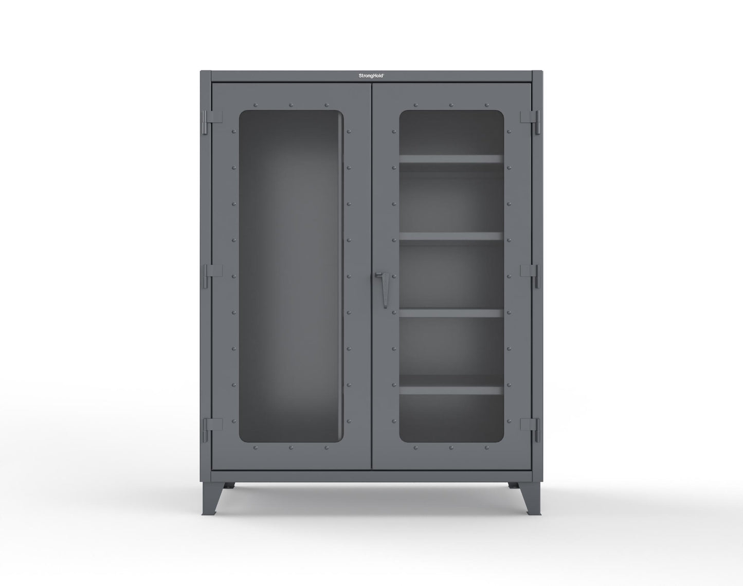 Extreme Duty 12 GA Clear View Janitorial Cabinet with 4 Shelves - 60 In. W x 24 In. D x 78 In. H - 56-LD-BC-244-7024