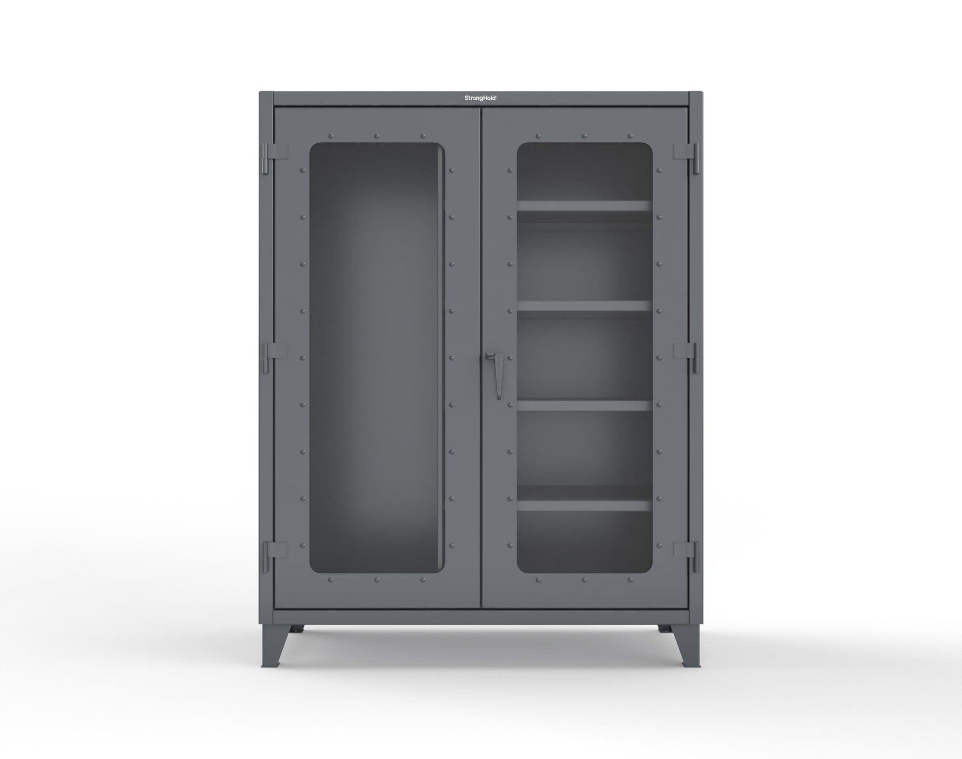 Extreme Duty 12 GA Clear View Janitorial Cabinet with 4 Shelves - 60 In. W x 24 In. D x 78 In. H - 56-LD-BC-244-7024