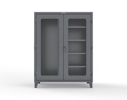 Extreme Duty 12 GA Clear View Janitorial Cabinet with 4 Shelves - 60 In. W x 24 In. D x 78 In. H - 56-LD-BC-244-7024