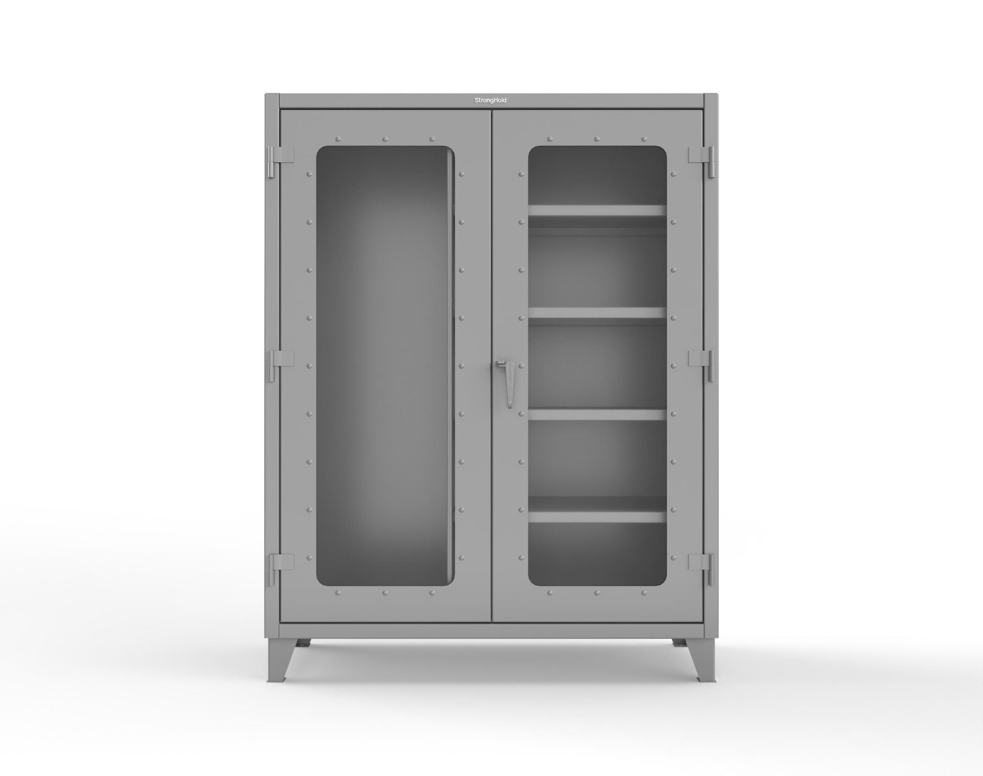 Extreme Duty 12 GA Clear View Janitorial Cabinet with 4 Shelves - 60 In. W x 24 In. D x 78 In. H - 56-LD-BC-244-7037