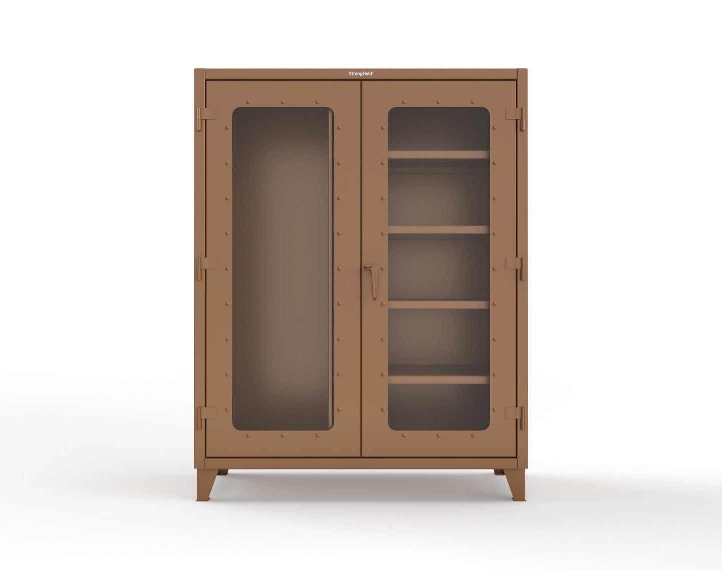 Extreme Duty 12 GA Clear View Janitorial Cabinet with 4 Shelves - 60 In. W x 24 In. D x 78 In. H - 56-LD-BC-244-8008