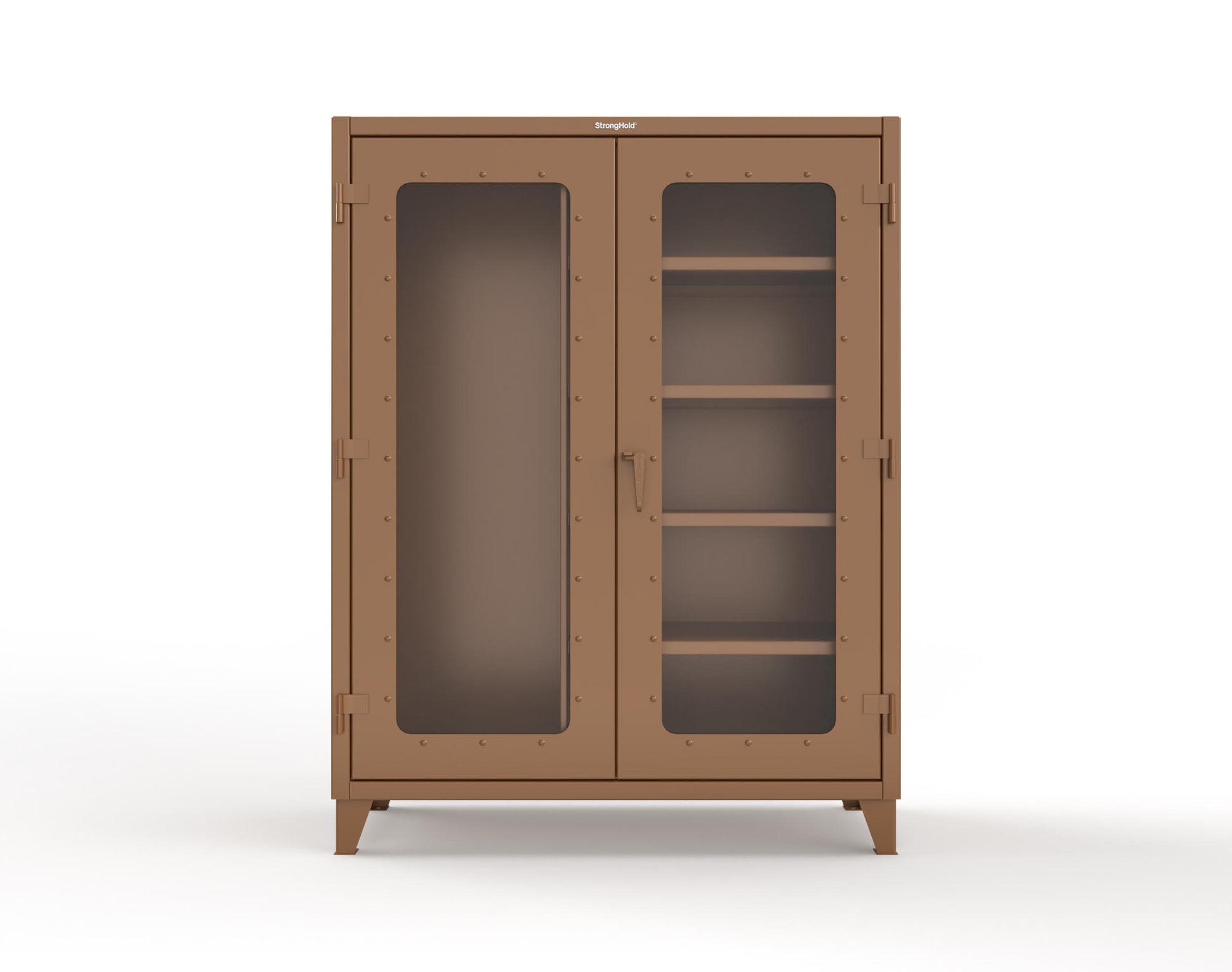 Extreme Duty 12 GA Clear View Janitorial Cabinet with 4 Shelves - 60 In. W x 24 In. D x 78 In. H - 56-LD-BC-244-8008