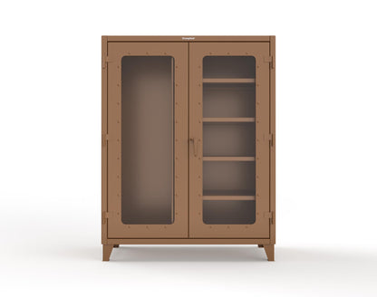 Extreme Duty 12 GA Clear View Janitorial Cabinet with 4 Shelves - 60 In. W x 24 In. D x 78 In. H - 56-LD-BC-244-8008