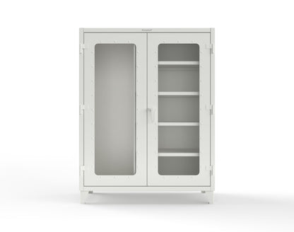 Extreme Duty 12 GA Clear View Janitorial Cabinet with 4 Shelves - 60 In. W x 24 In. D x 78 In. H - 56-LD-BC-244-9003