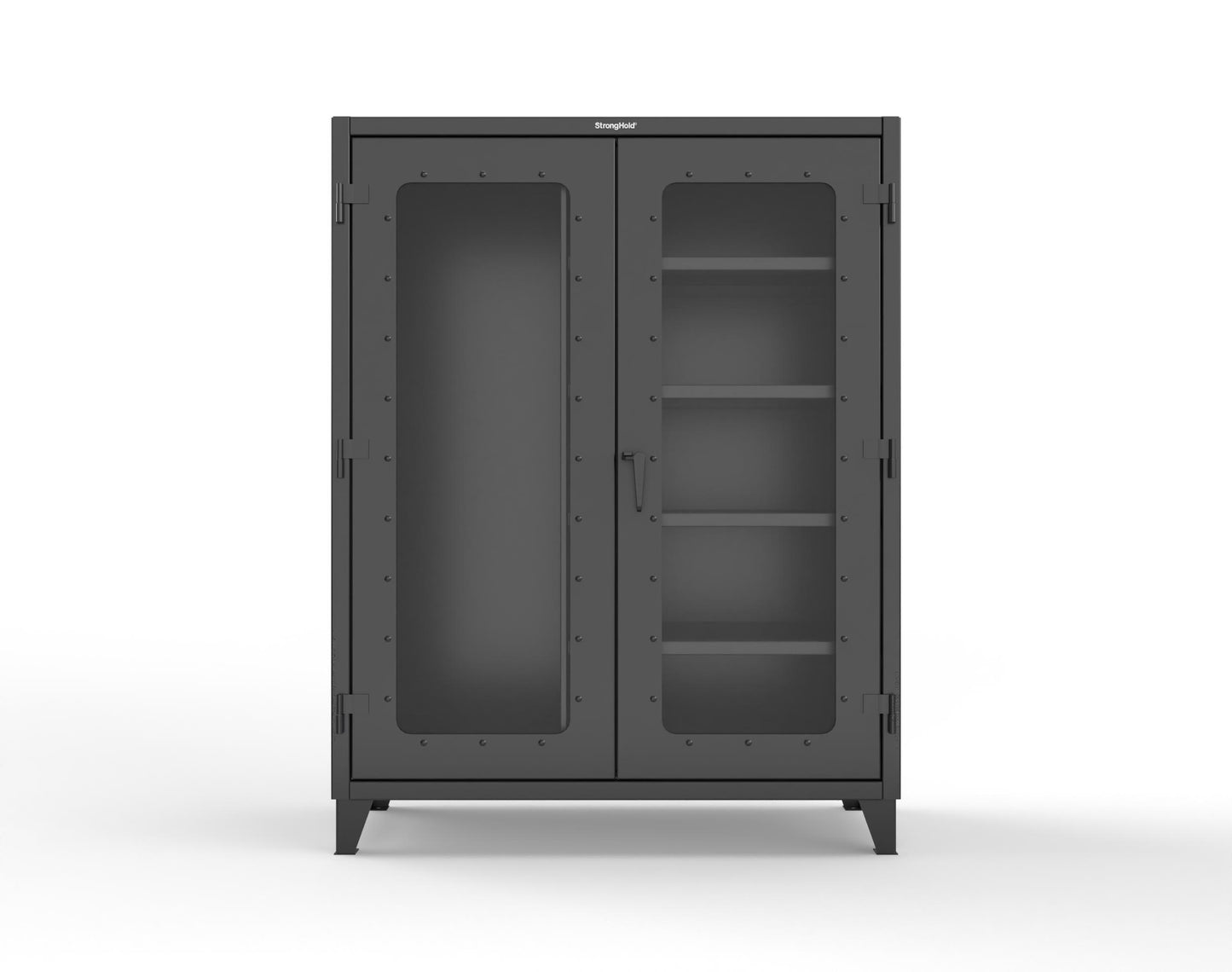 Extreme Duty 12 GA Clear View Janitorial Cabinet with 4 Shelves - 60 In. W x 24 In. D x 78 In. H - 56-LD-BC-244-9005