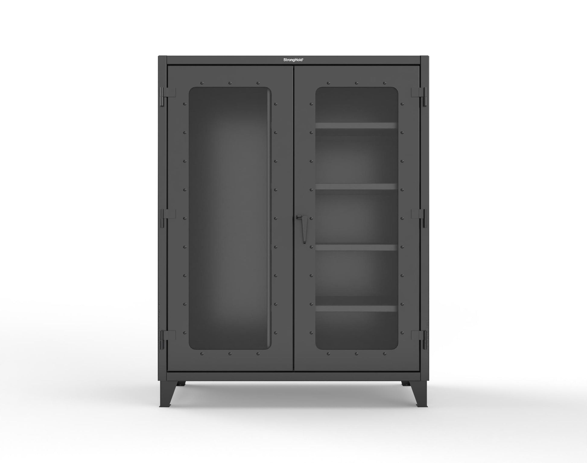 Extreme Duty 12 GA Clear View Janitorial Cabinet with 4 Shelves - 60 In. W x 24 In. D x 78 In. H - 56-LD-BC-244-9005