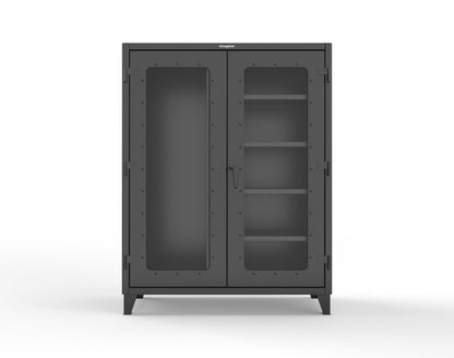 Extreme Duty 12 GA Clear View Janitorial Cabinet with 4 Shelves - 60 In. W x 24 In. D x 78 In. H - 56-LD-BC-244-9005