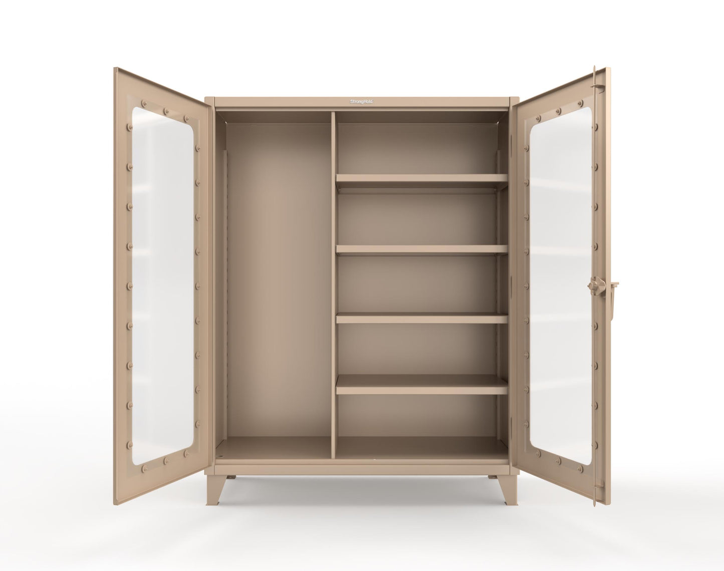 Extreme Duty 12 GA Clear View Janitorial Cabinet with 4 Shelves - 60 In. W x 24 In. D x 78 In. H - 56-LD-BC-244-1019