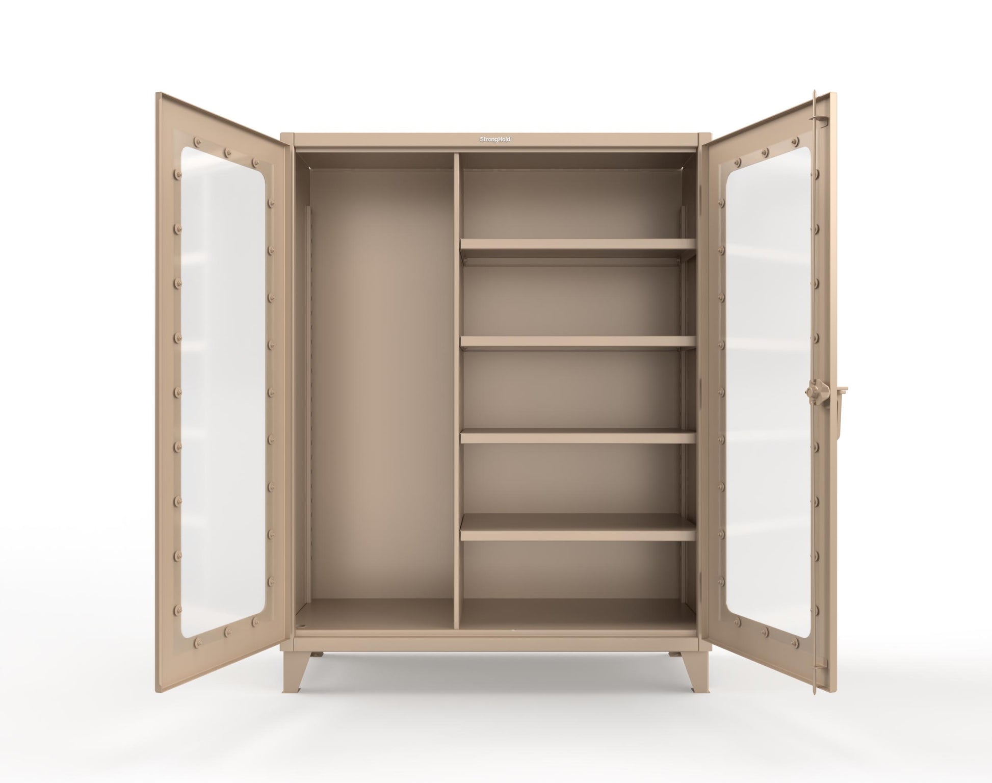 Extreme Duty 12 GA Clear View Janitorial Cabinet with 4 Shelves - 60 In. W x 24 In. D x 78 In. H - 56-LD-BC-244-1019