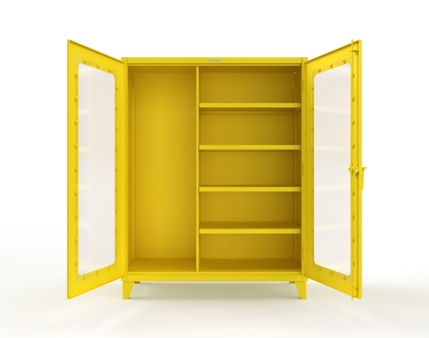 Extreme Duty 12 GA Clear View Janitorial Cabinet with 4 Shelves - 60 In. W x 24 In. D x 78 In. H - 56-LD-BC-244-1021