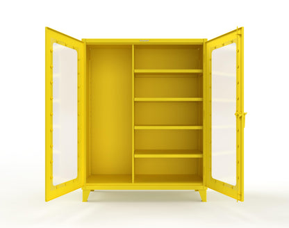 Extreme Duty 12 GA Clear View Janitorial Cabinet with 4 Shelves - 60 In. W x 24 In. D x 78 In. H - 56-LD-BC-244-1021