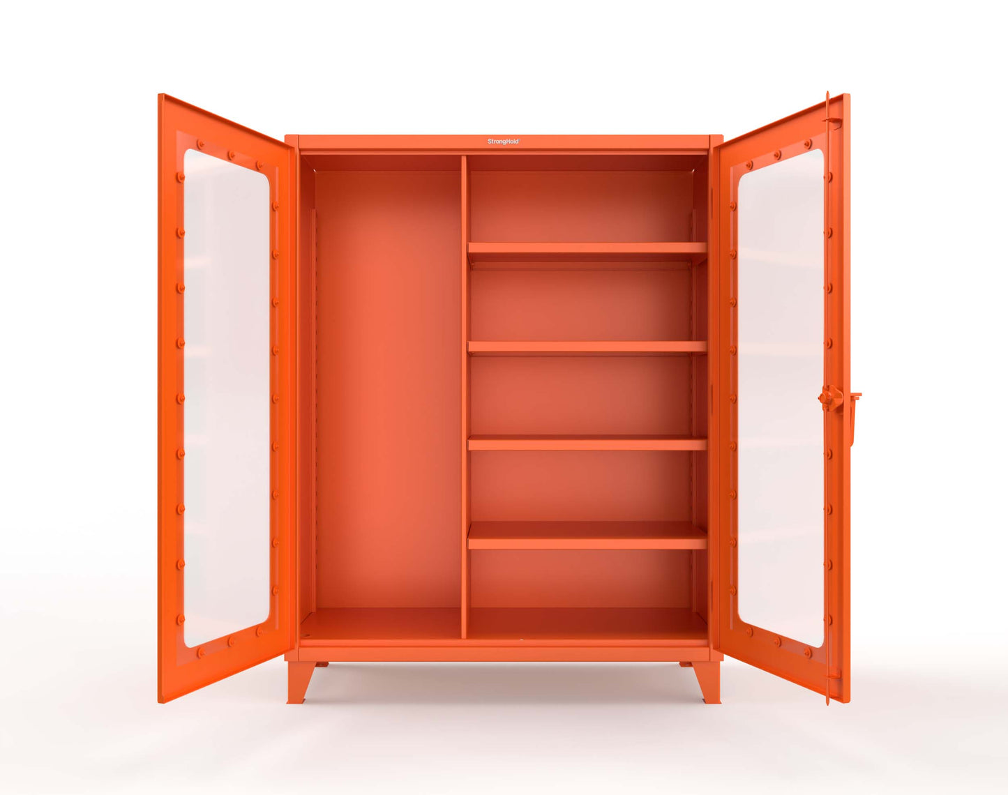 Extreme Duty 12 GA Clear View Janitorial Cabinet with 4 Shelves - 60 In. W x 24 In. D x 78 In. H - 56-LD-BC-244-2009