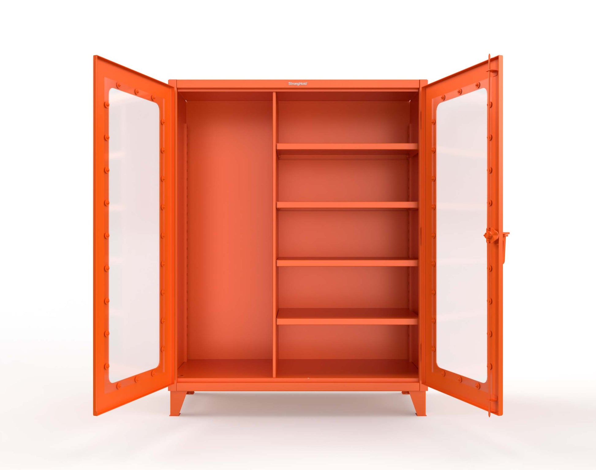 Extreme Duty 12 GA Clear View Janitorial Cabinet with 4 Shelves - 60 In. W x 24 In. D x 78 In. H - 56-LD-BC-244-2009