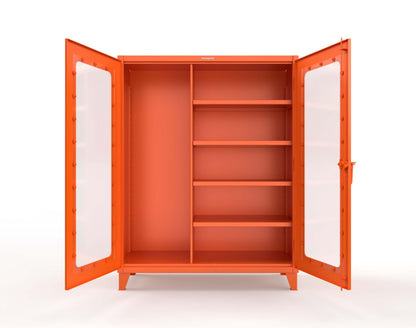 Extreme Duty 12 GA Clear View Janitorial Cabinet with 4 Shelves - 60 In. W x 24 In. D x 78 In. H - 56-LD-BC-244-2009