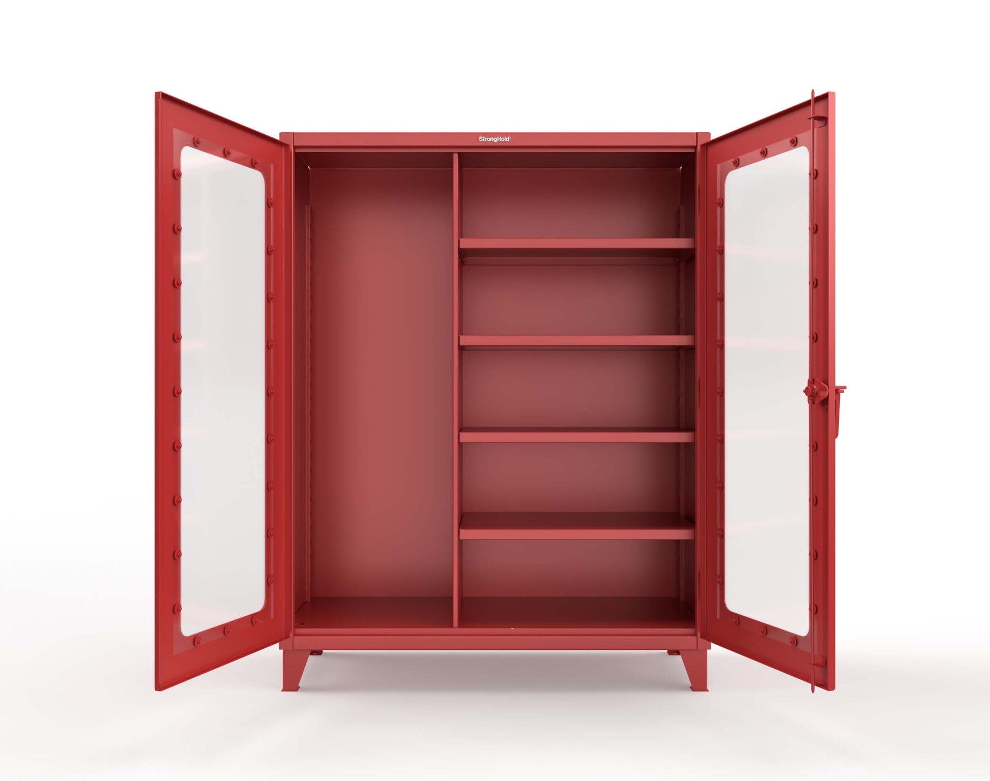 Extreme Duty 12 GA Clear View Janitorial Cabinet with 4 Shelves - 60 In. W x 24 In. D x 78 In. H - 56-LD-BC-244-3001
