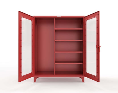 Extreme Duty 12 GA Clear View Janitorial Cabinet with 4 Shelves - 60 In. W x 24 In. D x 78 In. H - 56-LD-BC-244-3001