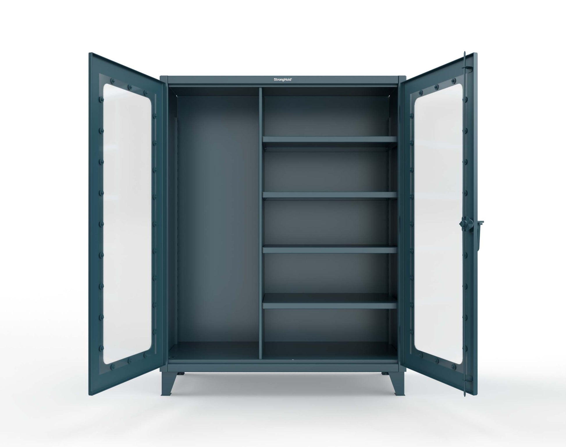 Extreme Duty 12 GA Clear View Janitorial Cabinet with 4 Shelves - 60 In. W x 24 In. D x 78 In. H - 56-LD-BC-244-5001