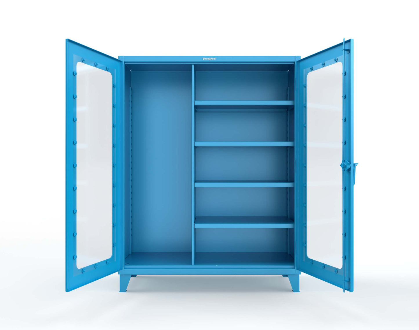 Extreme Duty 12 GA Clear View Janitorial Cabinet with 4 Shelves - 60 In. W x 24 In. D x 78 In. H - 56-LD-BC-244-5012