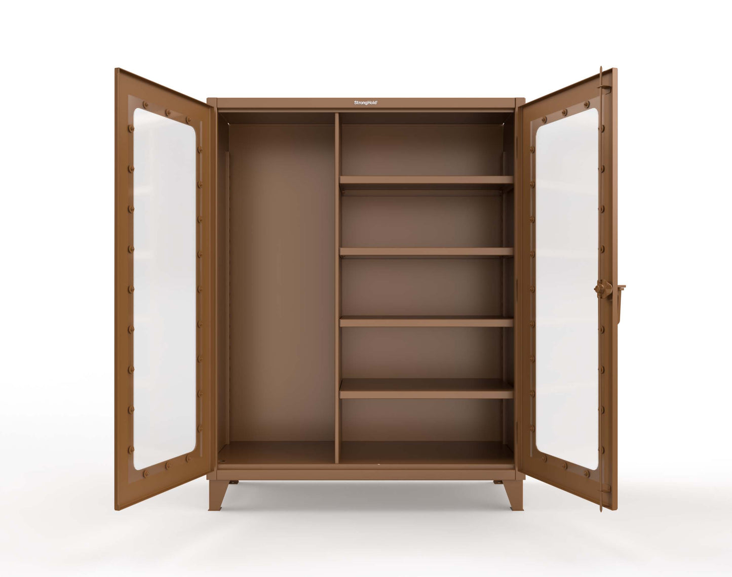Extreme Duty 12 GA Clear View Janitorial Cabinet with 4 Shelves - 60 In. W x 24 In. D x 78 In. H - 56-LD-BC-244-8008