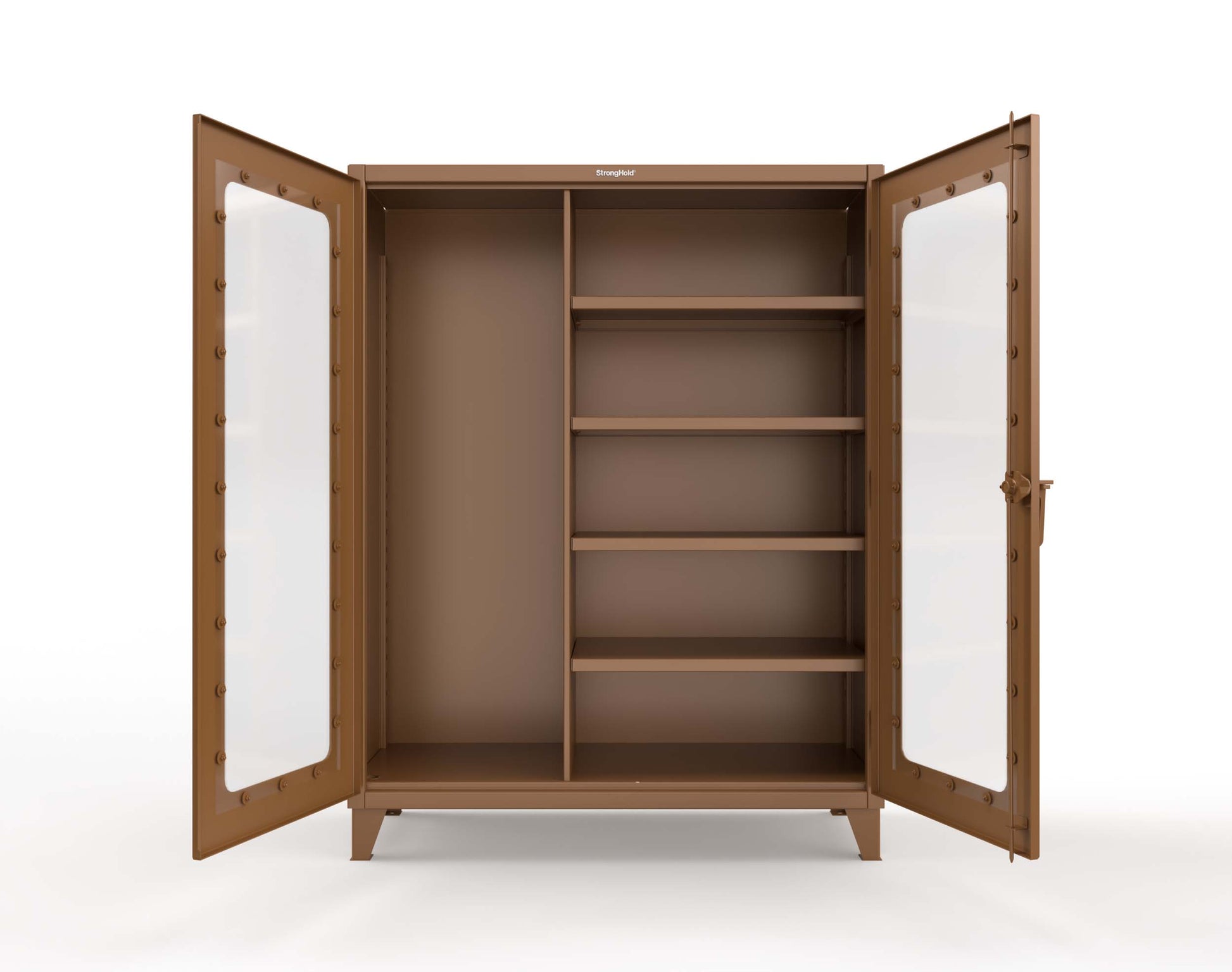Extreme Duty 12 GA Clear View Janitorial Cabinet with 4 Shelves - 60 In. W x 24 In. D x 78 In. H - 56-LD-BC-244-8008