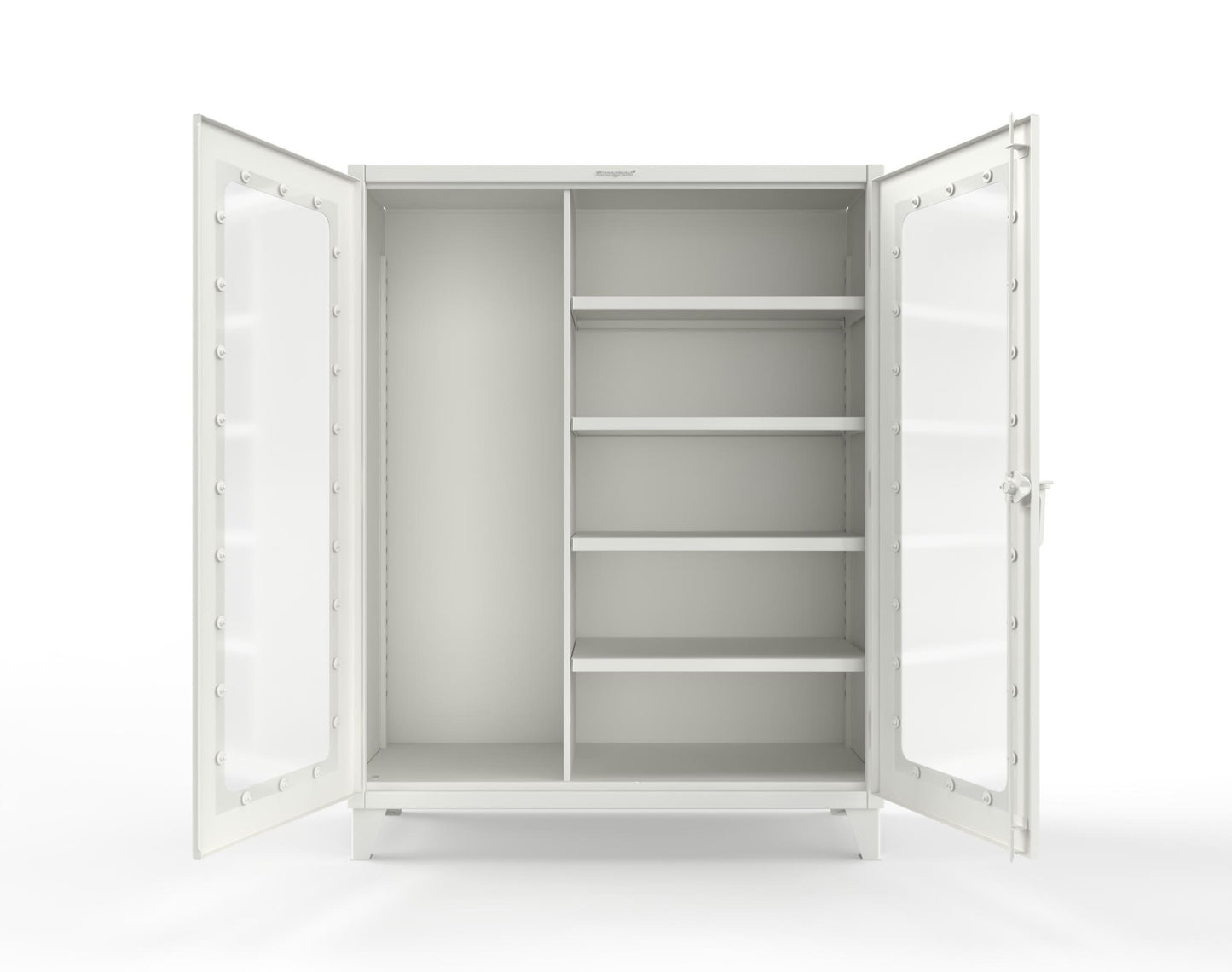 Extreme Duty 12 GA Clear View Janitorial Cabinet with 4 Shelves - 60 In. W x 24 In. D x 78 In. H - 56-LD-BC-244-9003