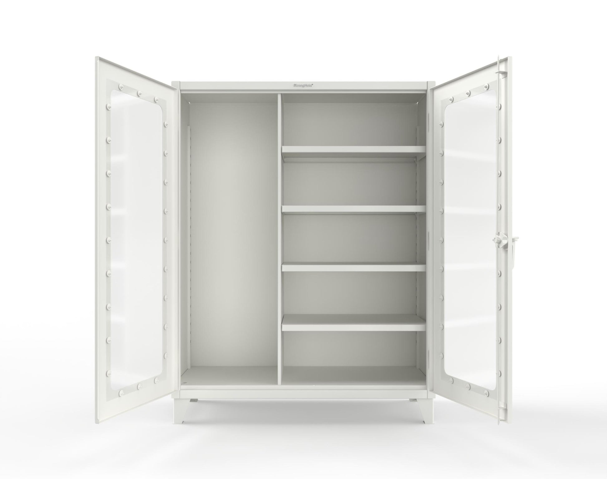 Extreme Duty 12 GA Clear View Janitorial Cabinet with 4 Shelves - 60 In. W x 24 In. D x 78 In. H - 56-LD-BC-244-9003