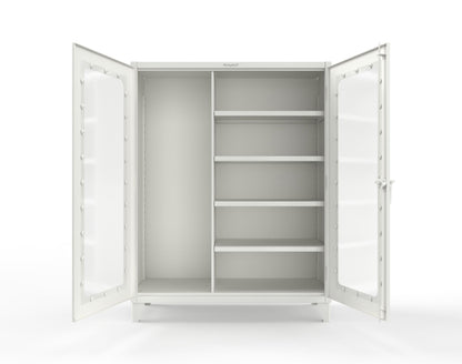 Extreme Duty 12 GA Clear View Janitorial Cabinet with 4 Shelves - 60 In. W x 24 In. D x 78 In. H - 56-LD-BC-244-9003