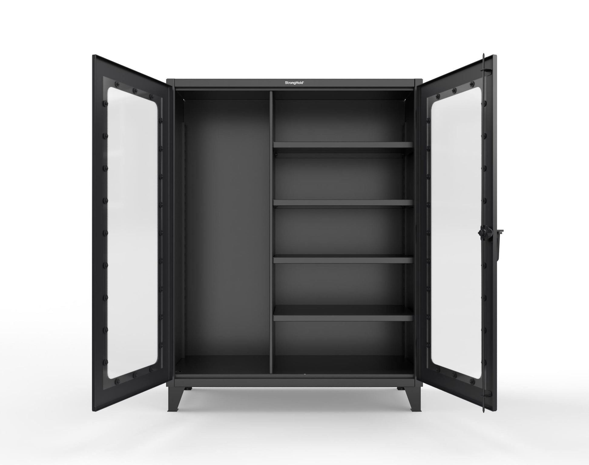 Extreme Duty 12 GA Clear View Janitorial Cabinet with 4 Shelves - 60 In. W x 24 In. D x 78 In. H - 56-LD-BC-244-9005