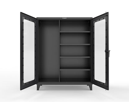 Extreme Duty 12 GA Clear View Janitorial Cabinet with 4 Shelves - 60 In. W x 24 In. D x 78 In. H - 56-LD-BC-244-9005