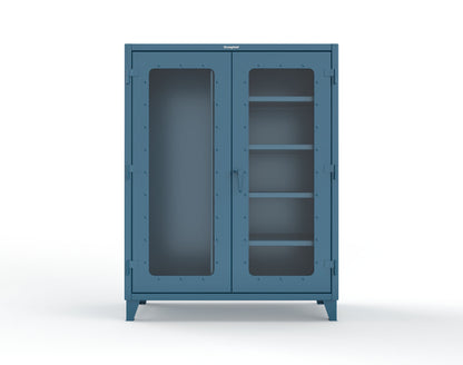 Extreme Duty 12 GA Clear View Janitorial Cabinet with 4 Shelves - 60 In. W x 24 In. D x 78 In. H - 56-LD-BC-244-5001