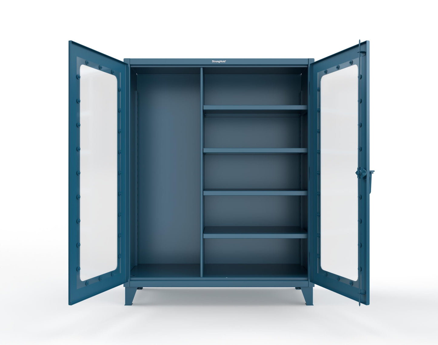 Extreme Duty 12 GA Clear View Janitorial Cabinet with 4 Shelves - 60 In. W x 24 In. D x 78 In. H - 56-LD-BC-244-5001