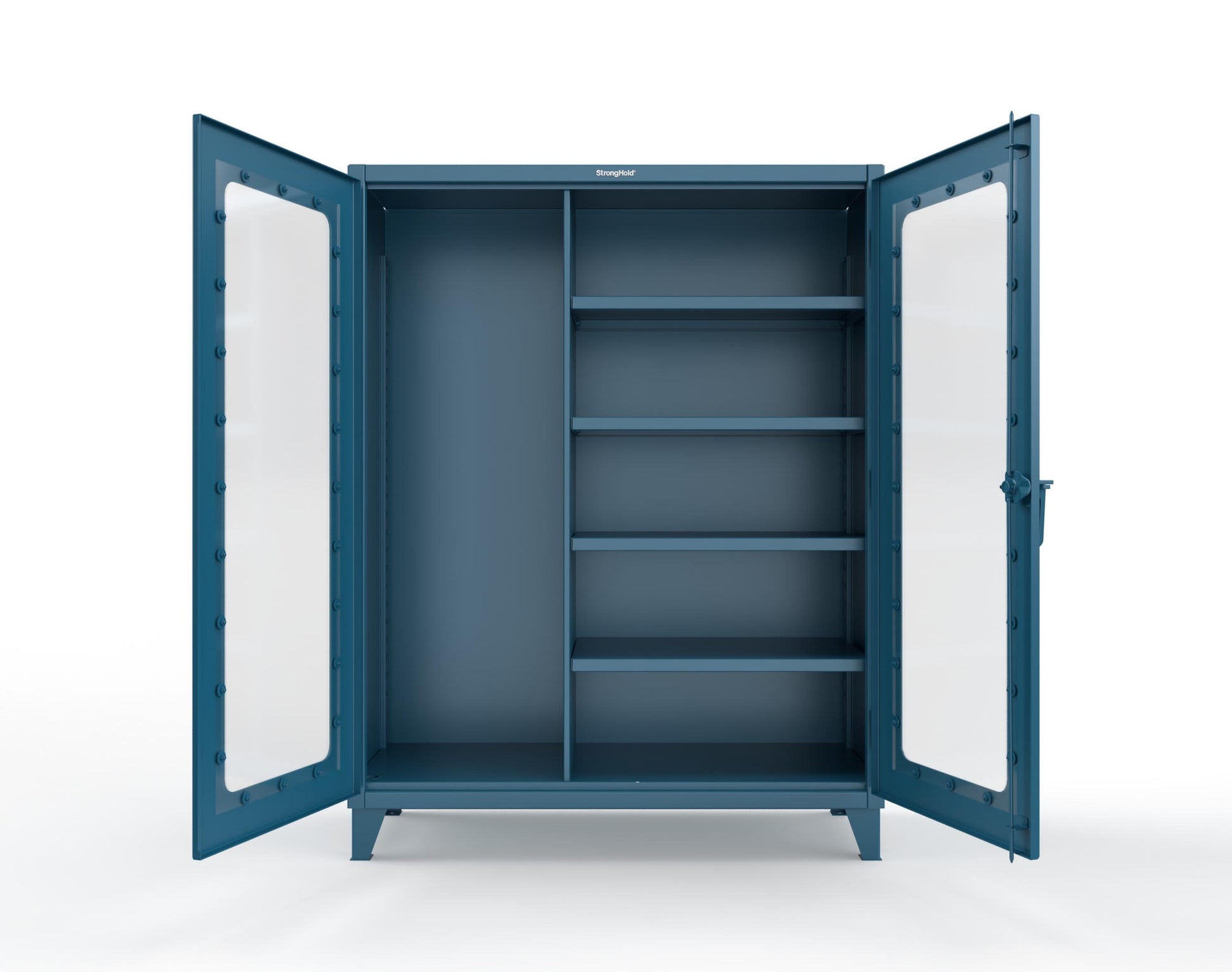 Extreme Duty 12 GA Clear View Janitorial Cabinet with 4 Shelves - 60 In. W x 24 In. D x 78 In. H - 56-LD-BC-244-5001