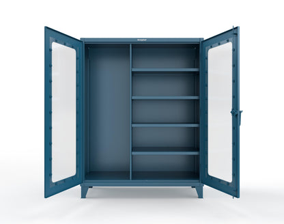 Extreme Duty 12 GA Clear View Janitorial Cabinet with 4 Shelves - 60 In. W x 24 In. D x 78 In. H - 56-LD-BC-244-5001