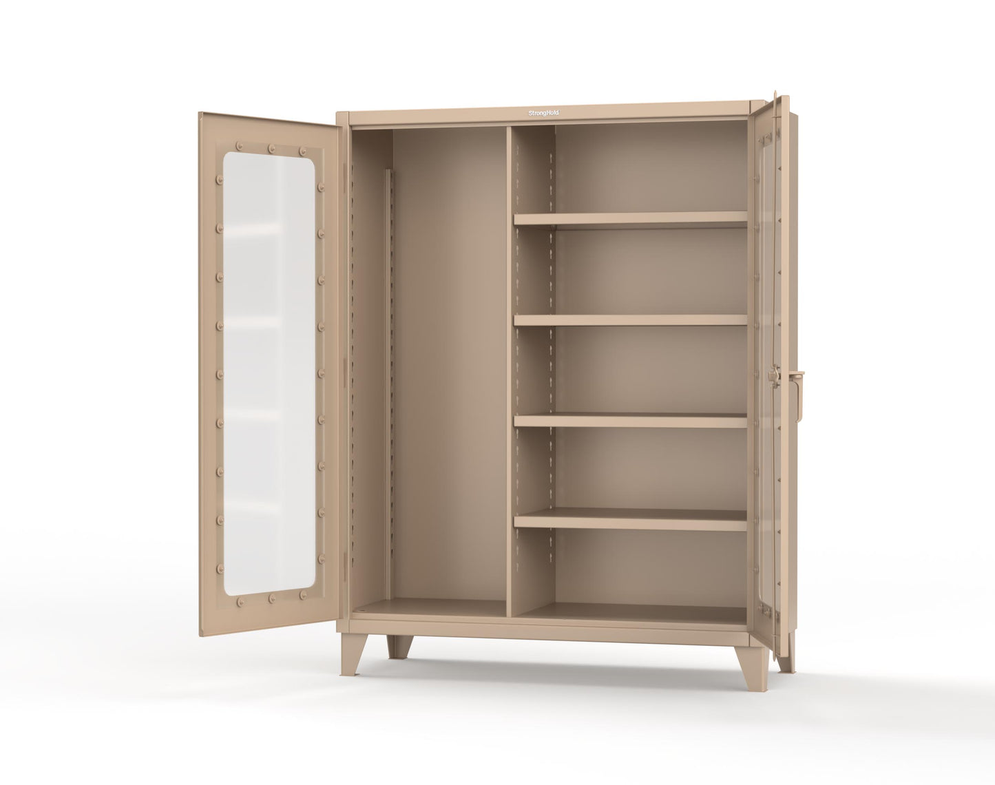 Extreme Duty 12 GA Clear View Janitorial Cabinet with 4 Shelves - 60 In. W x 24 In. D x 78 In. H - 56-LD-BC-244-1019