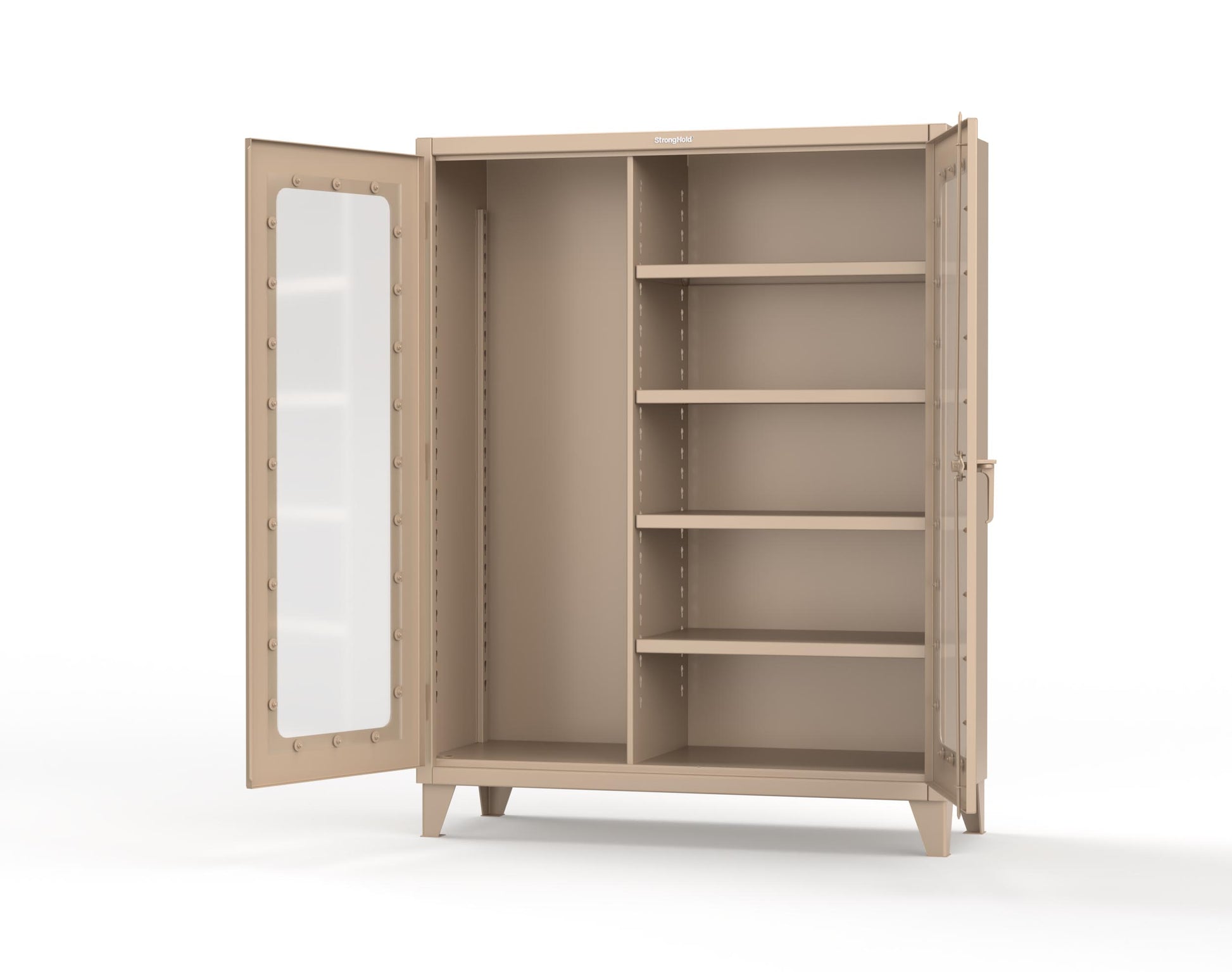 Extreme Duty 12 GA Clear View Janitorial Cabinet with 4 Shelves - 60 In. W x 24 In. D x 78 In. H - 56-LD-BC-244-1019