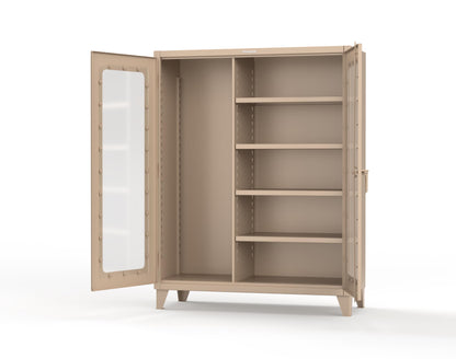 Extreme Duty 12 GA Clear View Janitorial Cabinet with 4 Shelves - 60 In. W x 24 In. D x 78 In. H - 56-LD-BC-244-1019