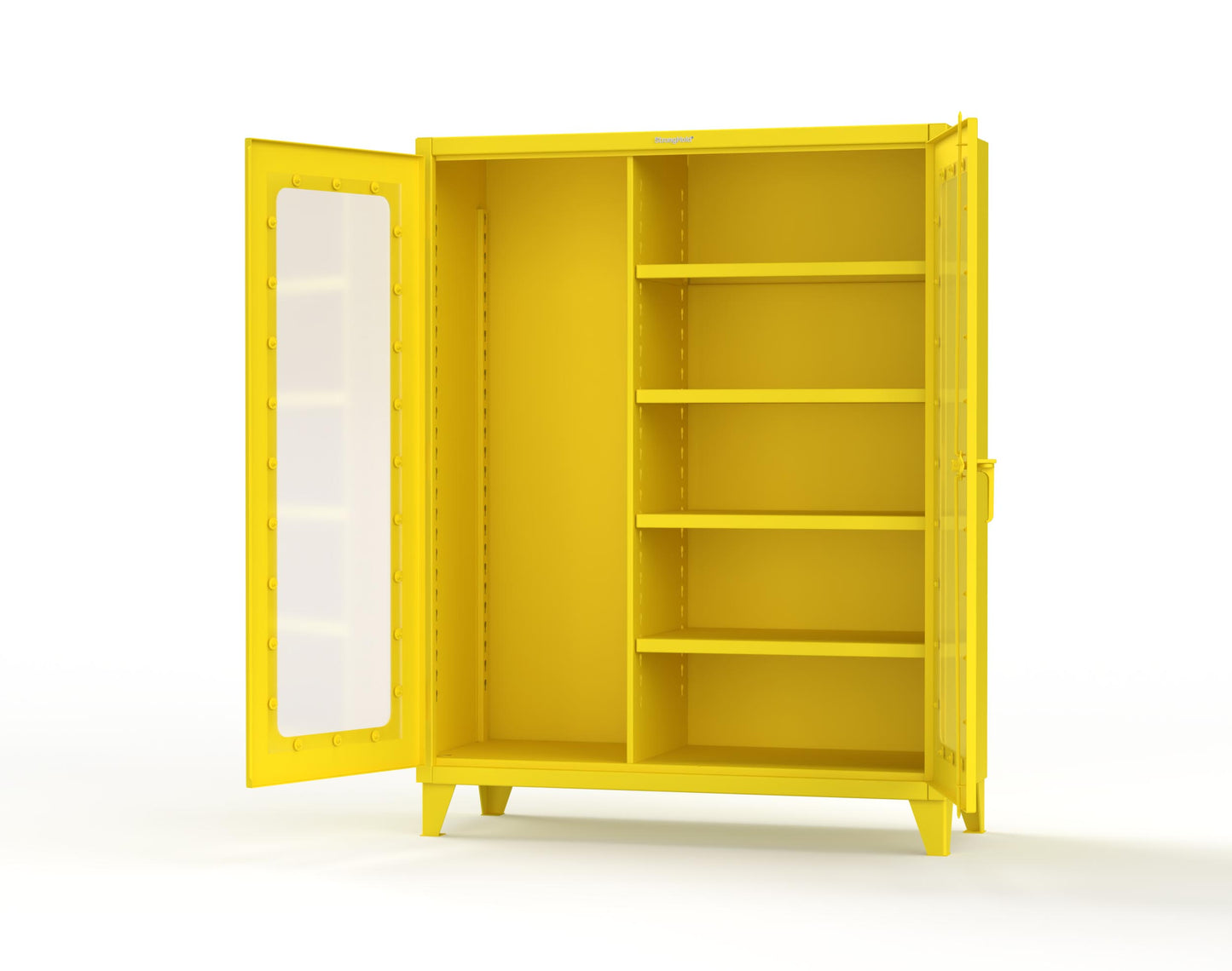 Extreme Duty 12 GA Clear View Janitorial Cabinet with 4 Shelves - 60 In. W x 24 In. D x 78 In. H - 56-LD-BC-244-1021
