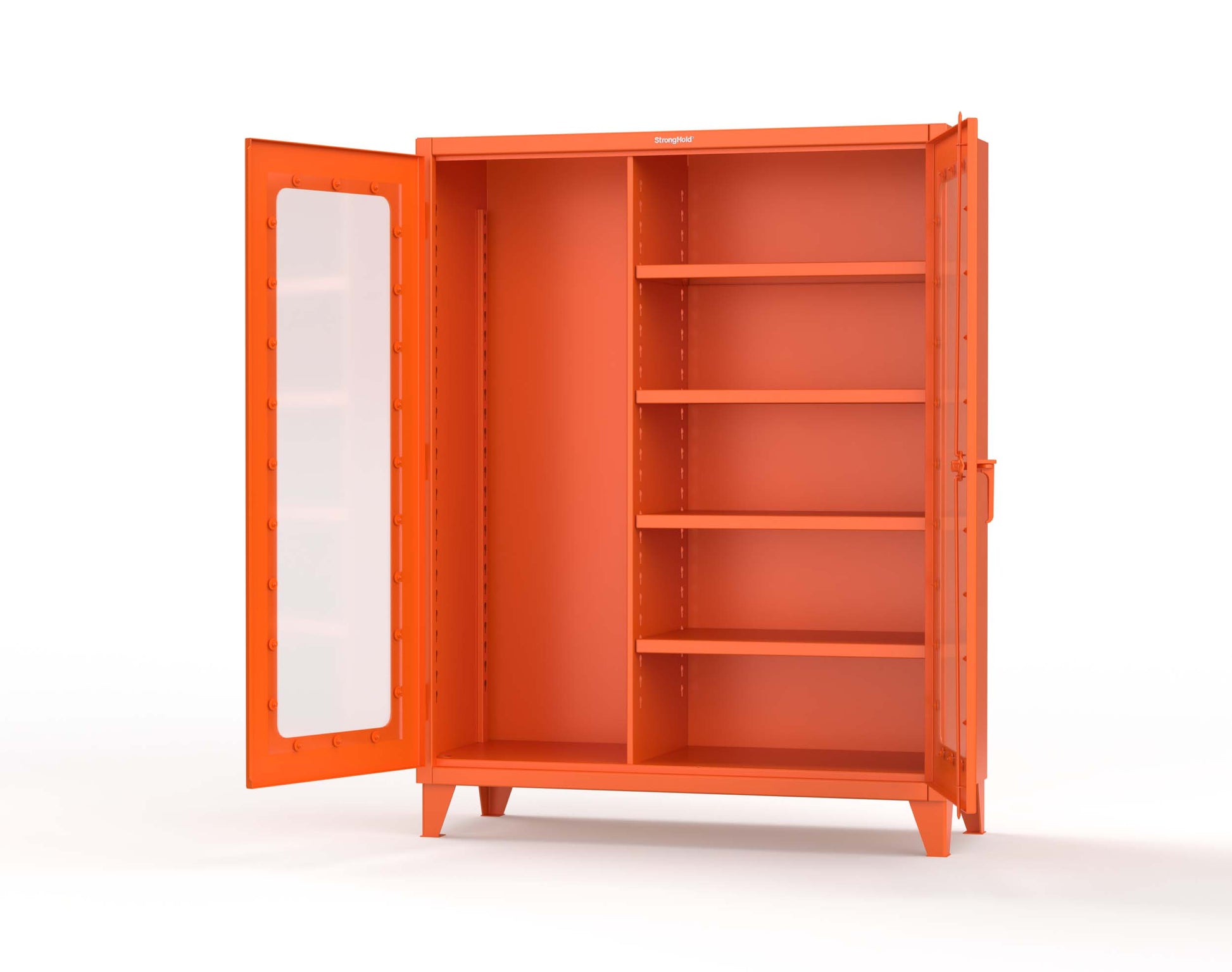 Extreme Duty 12 GA Clear View Janitorial Cabinet with 4 Shelves - 60 In. W x 24 In. D x 78 In. H - 56-LD-BC-244-2009
