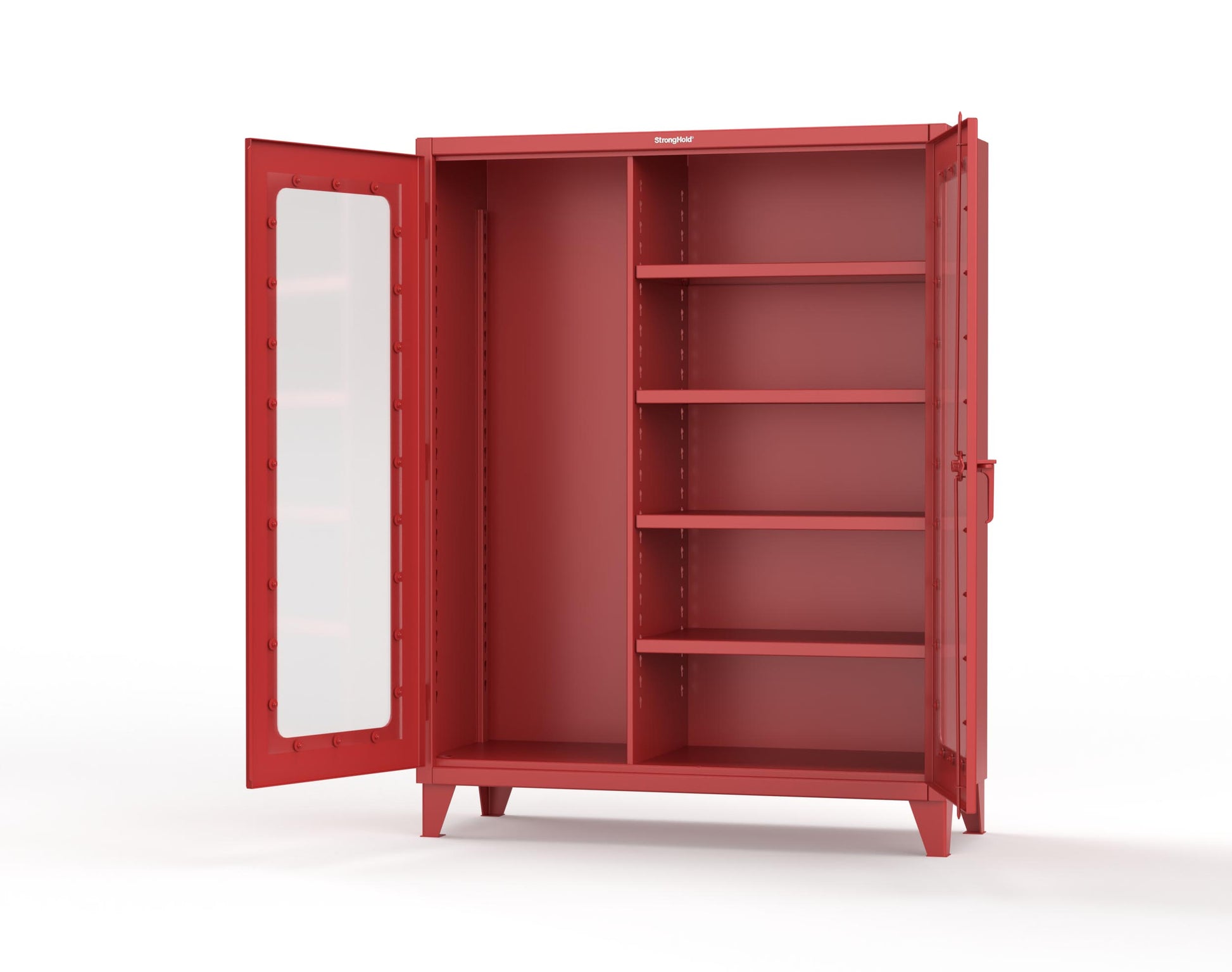 Extreme Duty 12 GA Clear View Janitorial Cabinet with 4 Shelves - 60 In. W x 24 In. D x 78 In. H - 56-LD-BC-244-3001