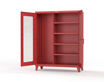 Extreme Duty 12 GA Clear View Janitorial Cabinet with 4 Shelves - 60 In. W x 24 In. D x 78 In. H - 56-LD-BC-244-3001